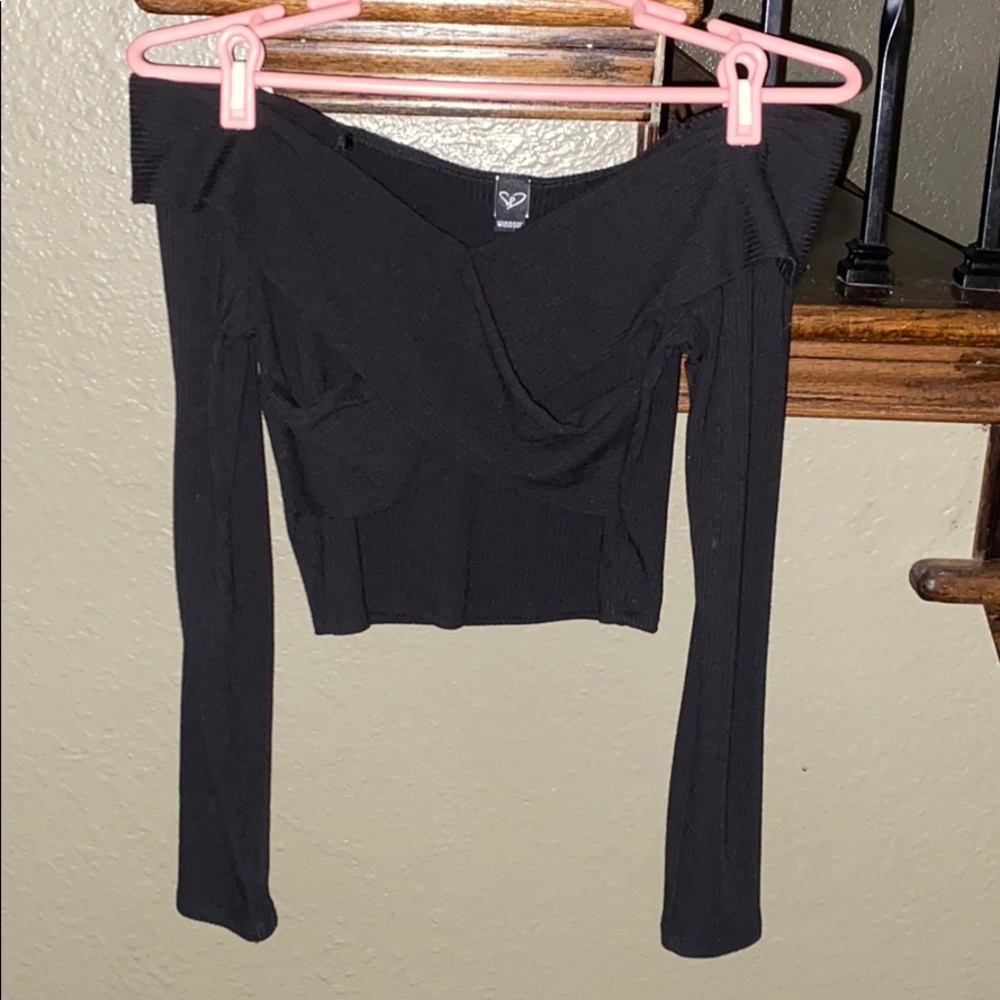 A long sleeve crop top